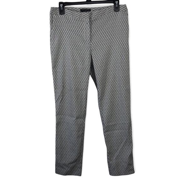 Mario Serrani Geometric Print Black and White Slim Cropped Chino Pant size 8 - Picture 2 of 9